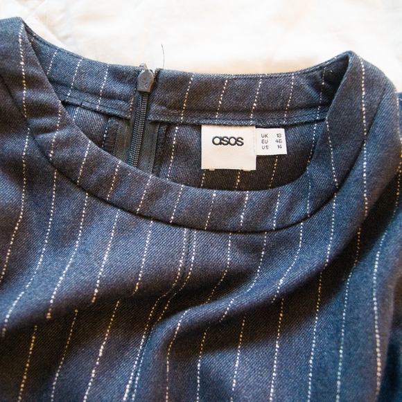 ASOS Pinstripe Peplum Top- EUC - Picture 3 of 4